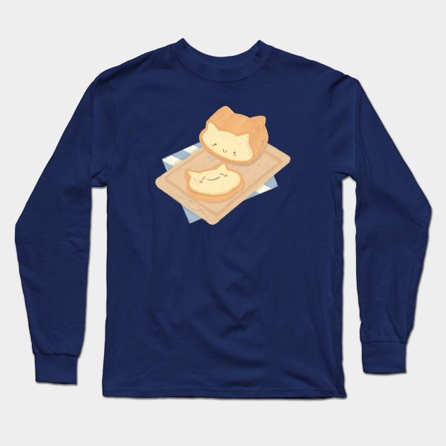 Neko Cat Toast Long Sleeve T-Shirt by Chubbit